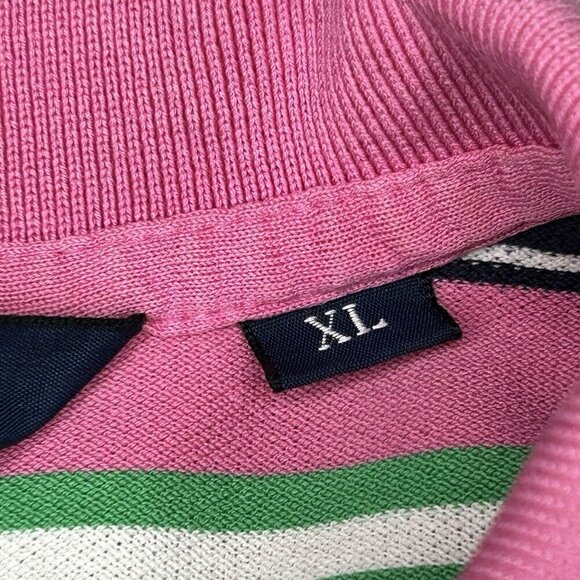 Polo Golf Ralph Lauren Shirt Mens Extra Large Pink Green Stripe Golf Preppy XL - Picture 5 of 13